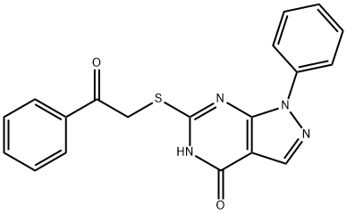 6-[(2-OXO-2-PHENYLETHYL)SULFANYL]-1-PHENYL-1,5-DIHYDRO-4H-PYRAZOLO[3,4-D]PYRIMIDIN-4-ONE Struktur