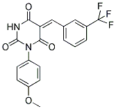 (5Z)-1-(4-METHOXYPHENYL)-5-[3-(TRIFLUOROMETHYL)BENZYLIDENE]PYRIMIDINE-2,4,6(1H,3H,5H)-TRIONE Struktur