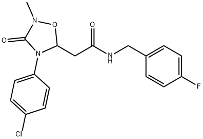 2-[4-(4-CHLOROPHENYL)-2-METHYL-3-OXO-1,2,4-OXADIAZOLAN-5-YL]-N-(4-FLUOROBENZYL)ACETAMIDE Struktur