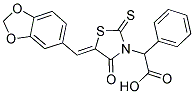 [5-(1,3-BENZODIOXOL-5-YLMETHYLENE)-4-OXO-2-THIOXO-1,3-THIAZOLIDIN-3-YL](PHENYL)ACETIC ACID Struktur