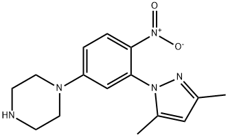 1-[3-(3,5-DIMETHYL-1H-PYRAZOL-1-YL)-4-NITROPHENYL]PIPERAZINE Struktur