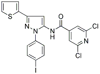 2,6-DICHLORO-N-[1-(4-IODOPHENYL)-3-(2-THIENYL)-1H-PYRAZOL-5-YL]ISONICOTINAMIDE Struktur