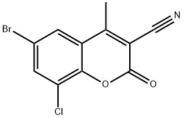 6-BROMO-8-CHLORO-3-CYANO-4-METHYLCOUMARIN Struktur