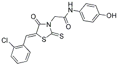 2-[(5Z)-5-(2-CHLOROBENZYLIDENE)-4-OXO-2-THIOXO-1,3-THIAZOLIDIN-3-YL]-N-(4-HYDROXYPHENYL)ACETAMIDE Struktur