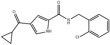 N-(2-CHLOROBENZYL)-4-(CYCLOPROPYLCARBONYL)-1H-PYRROLE-2-CARBOXAMIDE Struktur