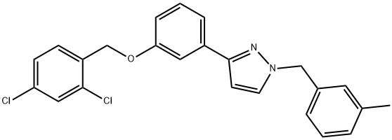 2,4-DICHLOROBENZYL 3-[1-(3-METHYLBENZYL)-1H-PYRAZOL-3-YL]PHENYL ETHER Struktur