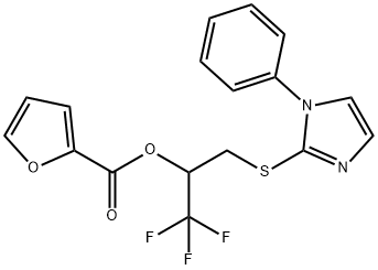 2,2,2-TRIFLUORO-1-([(1-PHENYL-1H-IMIDAZOL-2-YL)SULFANYL]METHYL)ETHYL 2-FUROATE Struktur