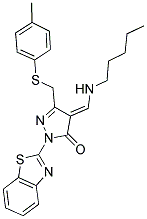 (E)-1-(BENZO[D]THIAZOL-2-YL)-4-((PENTYLAMINO)METHYLENE)-3-(P-TOLYLTHIOMETHYL)-1H-PYRAZOL-5(4H)-ONE