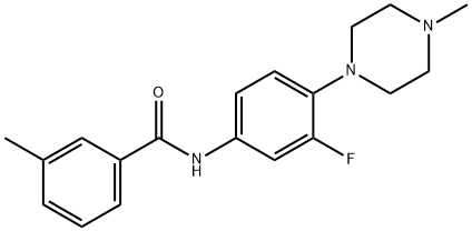 N-[3-FLUORO-4-(4-METHYLPIPERAZINO)PHENYL]-3-METHYLBENZENECARBOXAMIDE Struktur