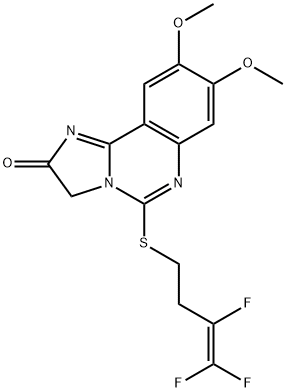 8,9-DIMETHOXY-5-[(3,4,4-TRIFLUORO-3-BUTENYL)SULFANYL]IMIDAZO[1,2-C]QUINAZOLIN-2(3H)-ONE Struktur