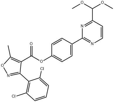 4-[4-(DIMETHOXYMETHYL)-2-PYRIMIDINYL]PHENYL 3-(2,6-DICHLOROPHENYL)-5-METHYL-4-ISOXAZOLECARBOXYLATE Struktur