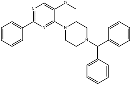 4-(4-BENZHYDRYLPIPERAZINO)-2-PHENYL-5-PYRIMIDINYL METHYL ETHER Struktur