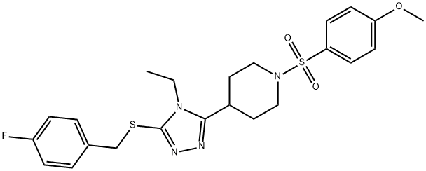 4-(4-ETHYL-5-[(4-FLUOROBENZYL)SULFANYL]-4H-1,2,4-TRIAZOL-3-YL)-1-[(4-METHOXYPHENYL)SULFONYL]PIPERIDINE Struktur