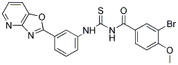 3-BROMO-4-METHOXY-N-{[(3-[1,3]OXAZOLO[4,5-B]PYRIDIN-2-YLPHENYL)AMINO]CARBONOTHIOYL}BENZAMIDE Struktur