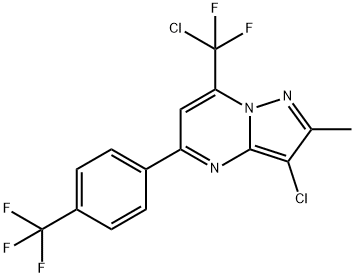 3-CHLORO-7-[CHLORO(DIFLUORO)METHYL]-2-METHYL-5-[4-(TRIFLUOROMETHYL)PHENYL]PYRAZOLO[1,5-A]PYRIMIDINE Struktur