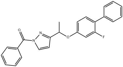 (3-(1-[(2-FLUORO[1,1'-BIPHENYL]-4-YL)OXY]ETHYL)-1H-PYRAZOL-1-YL)(PHENYL)METHANONE Struktur