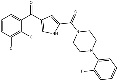 (2,3-DICHLOROPHENYL)(5-([4-(2-FLUOROPHENYL)PIPERAZINO]CARBONYL)-1H-PYRROL-3-YL)METHANONE Struktur