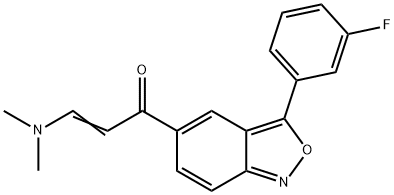 (E)-3-(DIMETHYLAMINO)-1-[3-(3-FLUOROPHENYL)-2,1-BENZISOXAZOL-5-YL]-2-PROPEN-1-ONE Struktur