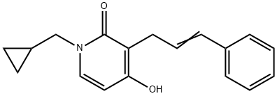 1-(CYCLOPROPYLMETHYL)-4-HYDROXY-3-[(E)-3-PHENYL-2-PROPENYL]-2(1H)-PYRIDINONE Struktur