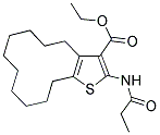 ETHYL 2-PROPIONAMIDO-4,5,6,7,8,9,10,11,12,13-DECAHYDRO-[1]CYCLODODECA[B]THIOPHENE-3-CARBOXYLATE Struktur