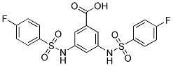 3,5-BIS-(4-FLUORO-BENZENESULFONYLAMINO)-BENZOIC ACID Struktur