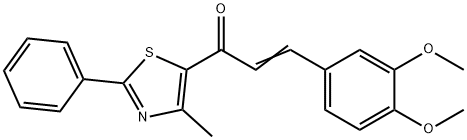 (E)-3-(3,4-DIMETHOXYPHENYL)-1-(4-METHYL-2-PHENYL-1,3-THIAZOL-5-YL)-2-PROPEN-1-ONE Struktur