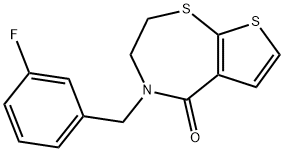 4-(3-FLUOROBENZYL)-3,4-DIHYDROTHIENO[3,2-F][1,4]THIAZEPIN-5(2H)-ONE Struktur