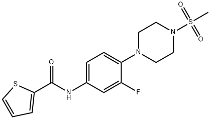 N-(3-FLUORO-4-[4-(METHYLSULFONYL)PIPERAZINO]PHENYL)-2-THIOPHENECARBOXAMIDE Struktur