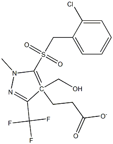 [5-[(2-CHLOROBENZYL)SULFONYL]-1-METHYL-3-(TRIFLUOROMETHYL)-1H-PYRAZOL-4-YL]METHYL PROPIONATE Struktur