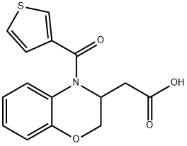 2-[4-(3-THIENYLCARBONYL)-3,4-DIHYDRO-2H-1,4-BENZOXAZIN-3-YL]ACETIC ACID Struktur