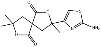 3-(2-AMINO-1,3-THIAZOL-4-YL)-3,8,8-TRIMETHYL-2,7-DIOXASPIRO[4.4]NONANE-1,6-DIONE Struktur