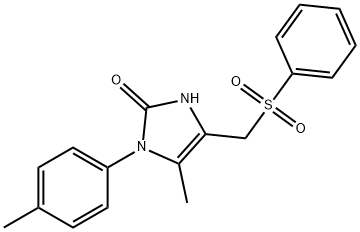 5-METHYL-1-(4-METHYLPHENYL)-4-[(PHENYLSULFONYL)METHYL]-1,3-DIHYDRO-2H-IMIDAZOL-2-ONE Struktur