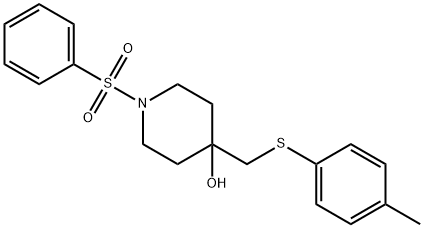 4-([(4-METHYLPHENYL)SULFANYL]METHYL)-1-(PHENYLSULFONYL)-4-PIPERIDINOL Struktur