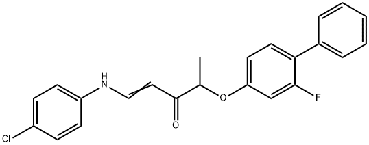 (E)-1-(4-CHLOROANILINO)-4-[(2-FLUORO[1,1'-BIPHENYL]-4-YL)OXY]-1-PENTEN-3-ONE Struktur