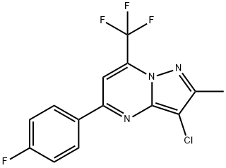 3-CHLORO-5-(4-FLUOROPHENYL)-2-METHYL-7-(TRIFLUOROMETHYL)PYRAZOLO[1,5-A]PYRIMIDINE Struktur