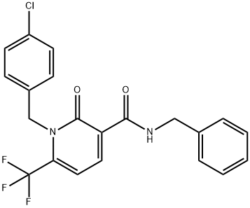 N-BENZYL-1-(4-CHLOROBENZYL)-2-OXO-6-(TRIFLUOROMETHYL)-1,2-DIHYDRO-3-PYRIDINECARBOXAMIDE Struktur