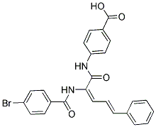 4-((2E,4E)-2-(4-BROMOBENZAMIDO)-5-PHENYLPENTA-2,4-DIENAMIDO)BENZOIC ACID Struktur