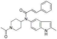 N-(1-ACETYLPIPERIDIN-4-YL)-N-(2-METHYL-1H-INDOL-5-YL)-3-PHENYL-(2E)-PROPENAMIDE Struktur