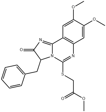 METHYL 2-[(3-BENZYL-8,9-DIMETHOXY-2-OXO-2,3-DIHYDROIMIDAZO[1,2-C]QUINAZOLIN-5-YL)SULFANYL]ACETATE Struktur