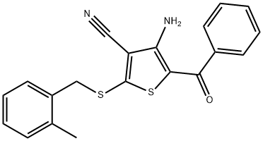 4-AMINO-5-BENZOYL-2-[(2-METHYLBENZYL)SULFANYL]-3-THIOPHENECARBONITRILE Struktur