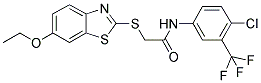 N-[4-CHLORO-3-(TRIFLUOROMETHYL)PHENYL]-2-[(6-ETHOXY-1,3-BENZOTHIAZOL-2-YL)THIO]ACETAMIDE Struktur