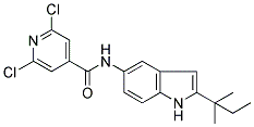 2,6-DICHLORO-N-[2-(1,1-DIMETHYLPROPYL)-1H-INDOL-5-YL]PYRIDINE-4-CARBOXAMIDE Struktur