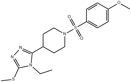 4-((4-[4-ETHYL-5-(METHYLSULFANYL)-4H-1,2,4-TRIAZOL-3-YL]PIPERIDINO)SULFONYL)PHENYL METHYL ETHER Struktur