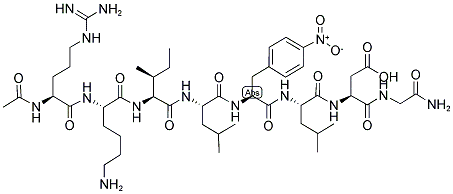 AC-ARG-LYS-ILE-LEU-PHE(4-NO2)-LEU-ASP-GLY-NH2 Struktur