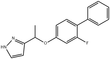 2-FLUORO[1,1'-BIPHENYL]-4-YL 1-(1H-PYRAZOL-3-YL)ETHYL ETHER Struktur