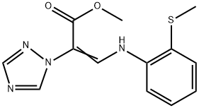 METHYL (Z)-3-[2-(METHYLSULFANYL)ANILINO]-2-(1H-1,2,4-TRIAZOL-1-YL)-2-PROPENOATE Struktur