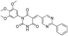 (E)-5-((2-PHENYLPYRIMIDIN-5-YL)METHYLENE)-1-(3,4,5-TRIMETHOXYPHENYL)PYRIMIDINE-2,4,6(1H,3H,5H)-TRIONE Struktur