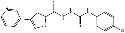 N-(4-CHLOROPHENYL)-2-([3-(3-PYRIDINYL)-4,5-DIHYDRO-5-ISOXAZOLYL]CARBONYL)-1-HYDRAZINECARBOXAMIDE Struktur