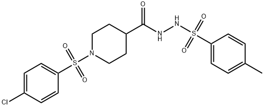 N'-((1-[(4-CHLOROPHENYL)SULFONYL]-4-PIPERIDINYL)CARBONYL)-4-METHYLBENZENESULFONOHYDRAZIDE Struktur