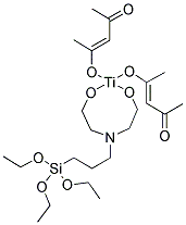 BIS(PENTANEDIONATE)TITANIUM-O,O'-BIS(OXYETHYL) AMINOPROPYLTRIETHOXYSILANE Struktur